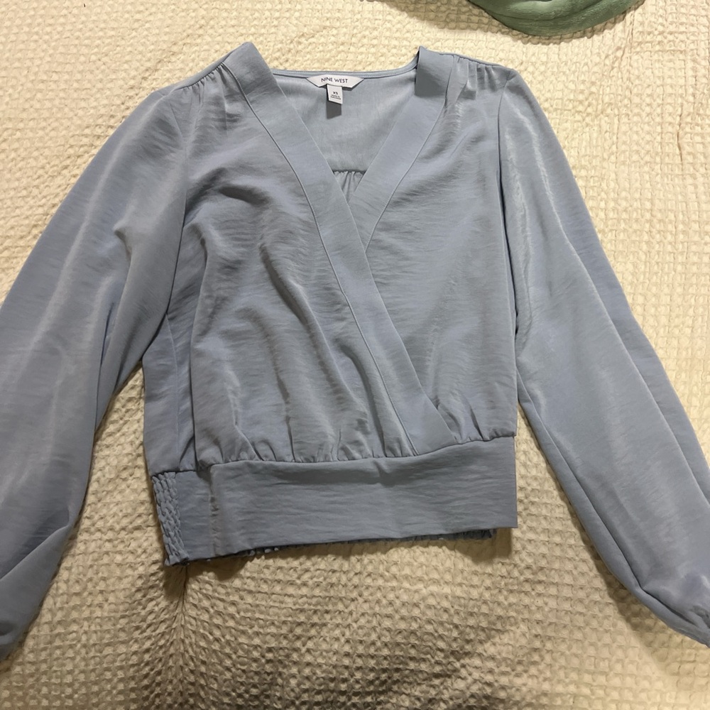 Nine West Soft Blue Blouse